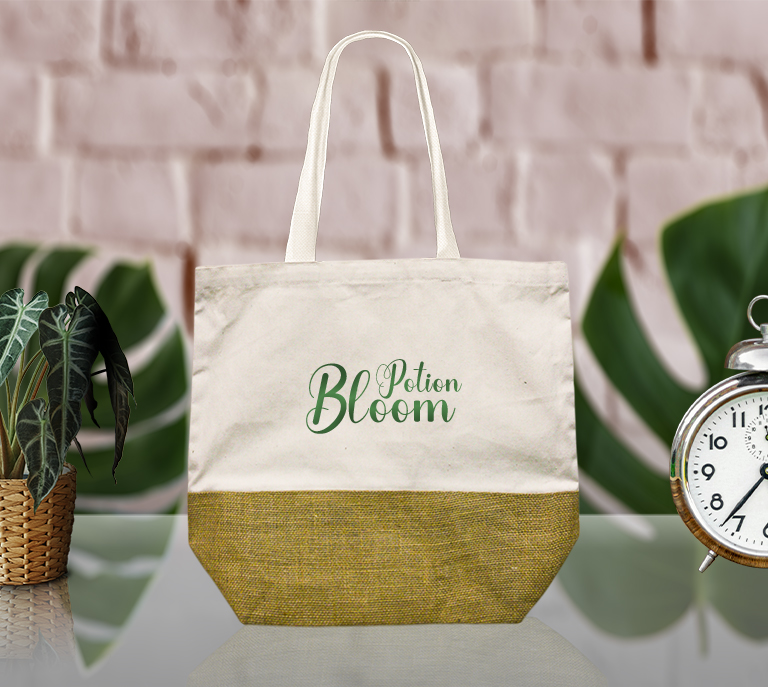 Cotton Tote Bag with Jute Base